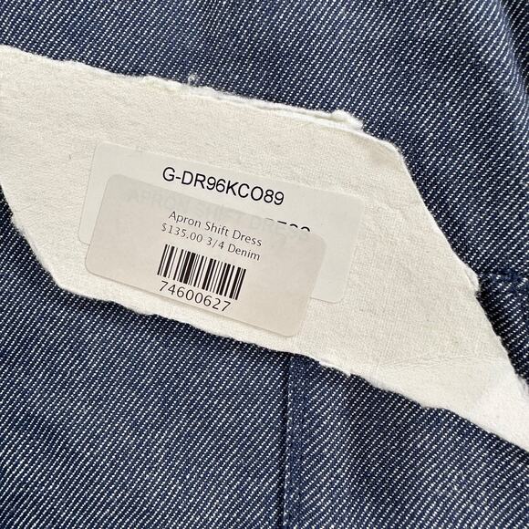 Tia Cibani Kids Apron Shift Dress Girls 3/4 Year Old Blue Denim Lace Bow New - Picture 5 of 10